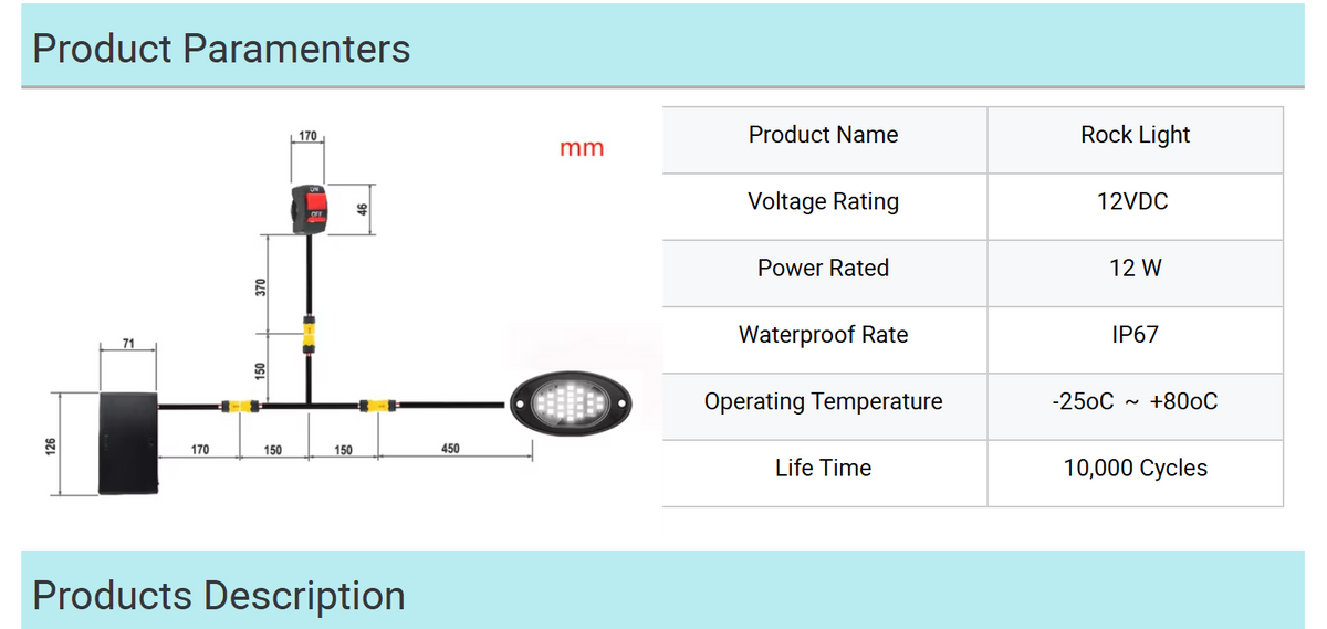 V2 Battery Powered LED Rock Light - Factory Grade